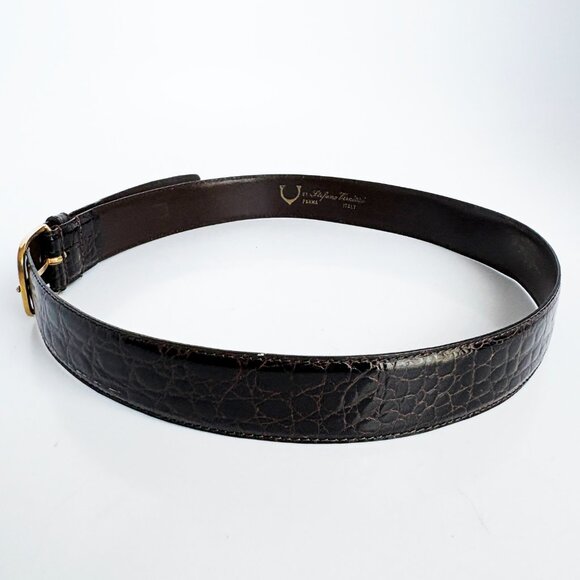 Stefano Vernizzi by Parma Belt Mens Diamante Brown Alligator - Picture 5 of 10